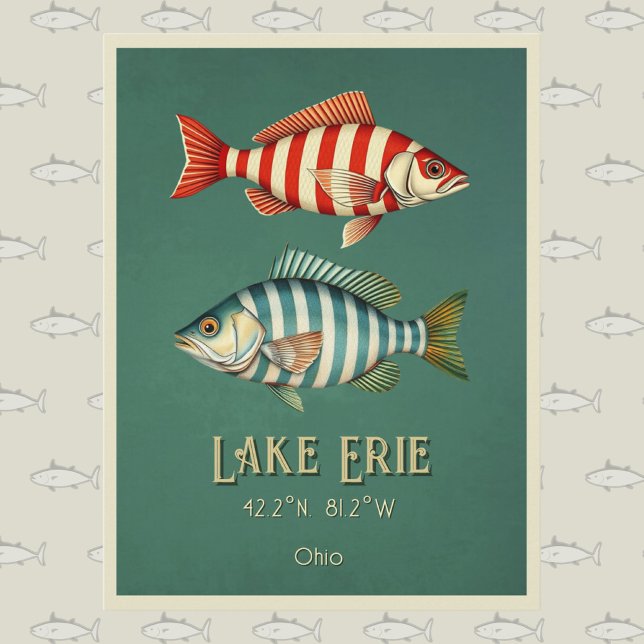 Cartão postal de peixe listrado do Lago Erie Ohio (Criador carregado)