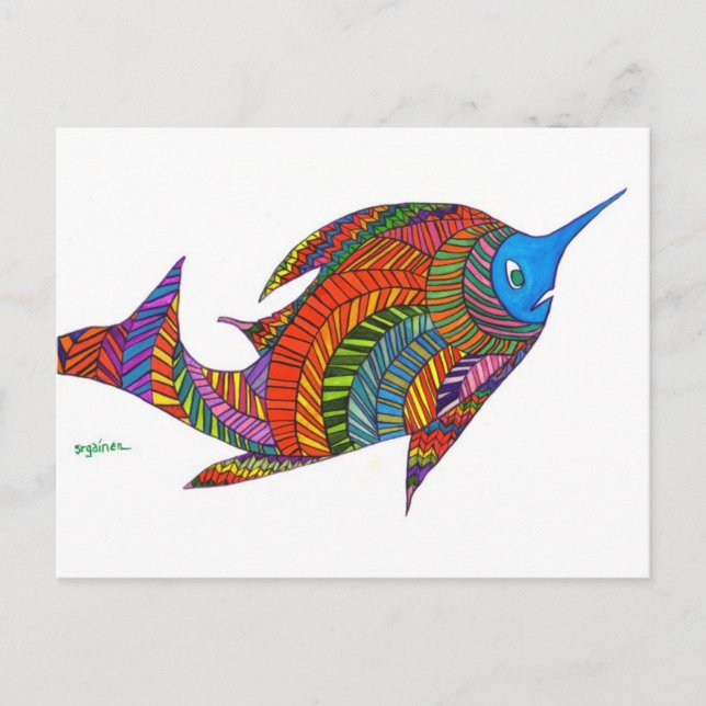 Cartão postal de Peixes Harry Herringbone (Frente)