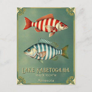 Cartão postal de peixes náuticos do Lago Kabetogam