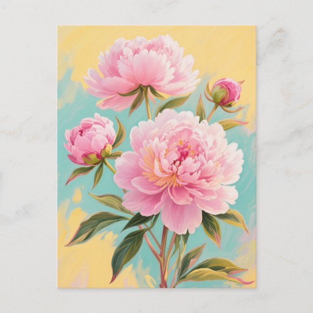 Cartão postal de peões cor-de-rosa (Frente)