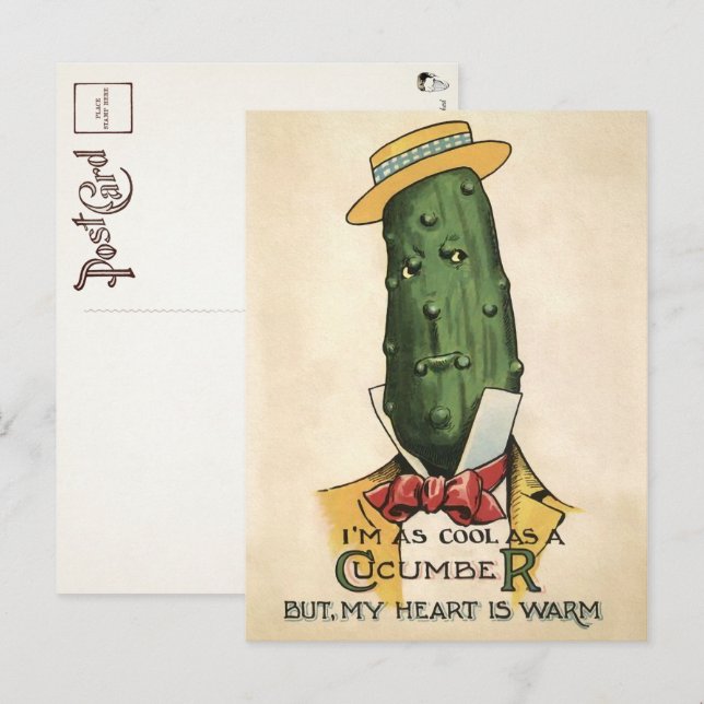 Cartão postal de pepino vitoriano (Frente/Verso)