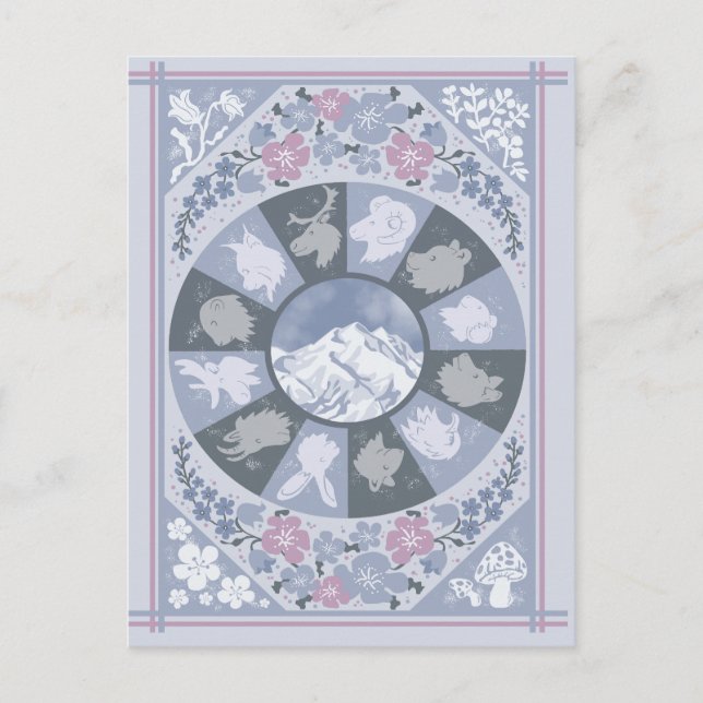 Cartão postal de perfil da vida selvagem (Frente)