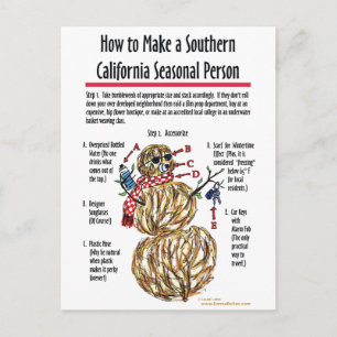 Cartão postal de pessoa sazonal do sul da Califórn