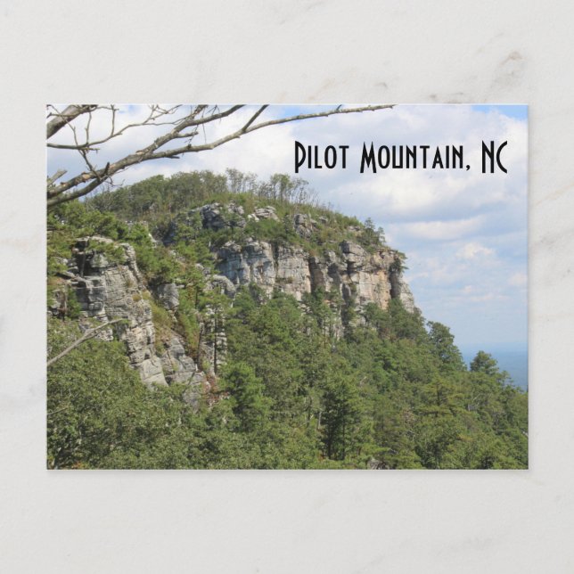 Cartão Postal de Pilot Mountain NC Lembrança de Fé (Frente)