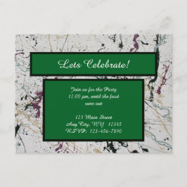 Cartão postal de pintura abstrata e colorida