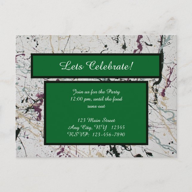 Cartão Postal de Pintura Colorida Abstrata (Frente)