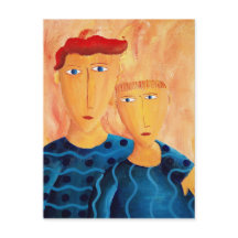 Cartão postal de pintura de arte contemporânea dos