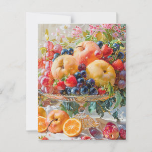 Cartão postal de pintura de óleo com Frutas de vid