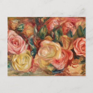 Cartão postal de pintura impressionista de Rosas p
