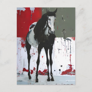 Cartão postal de pintura respingada de cavalo pint