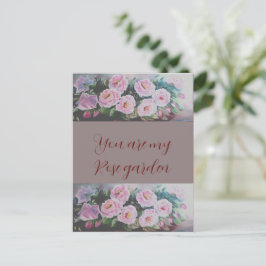 CARTÃO POSTAL DE PINTURAS DE ROSAS SELVAGENS DE RO