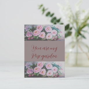 CARTÃO POSTAL DE PINTURAS DE ROSAS SELVAGENS DE RO