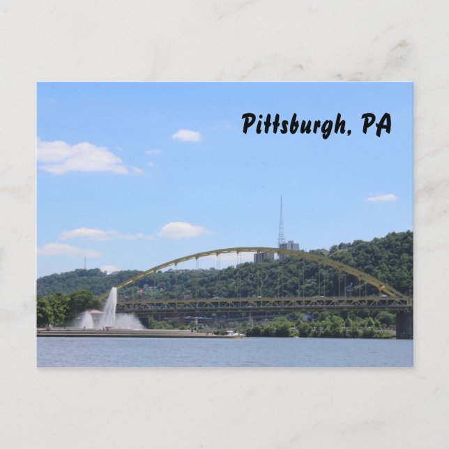 Cartão Postal de Pittsburgh Souvenir de Férias na  (Frente)