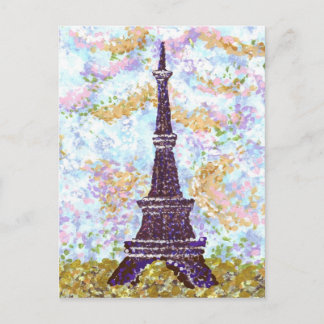 Cartão postal de Pointilismo da Torre Eiffel