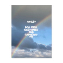 Cartão postal de pôneis e arco-íris