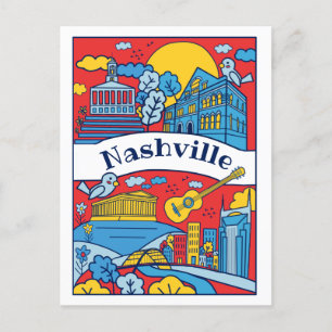 Cartão postal de pontos de referência Nashville