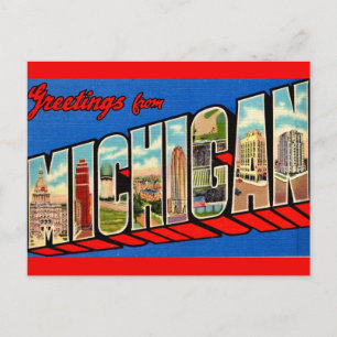 Cartão Postal de Pontos Turísticos de Michigan