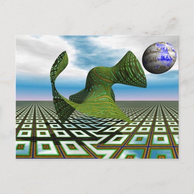 Cartão Postal de Poodle Cósmico (Frente)