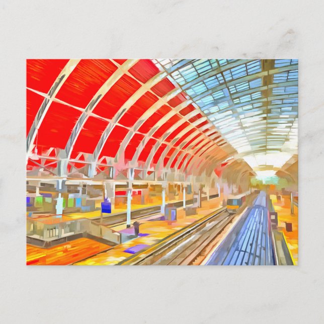 Cartão postal de Pop de Arte da Estação Paddington (Frente)