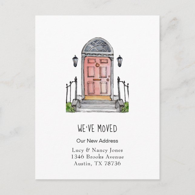 Cartão Postal de Porta Principal com Aquarela Muda (Frente)