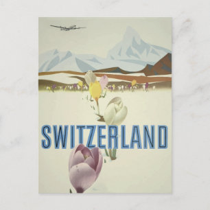 Cartão Postal de Poster de Viagem da Suíça