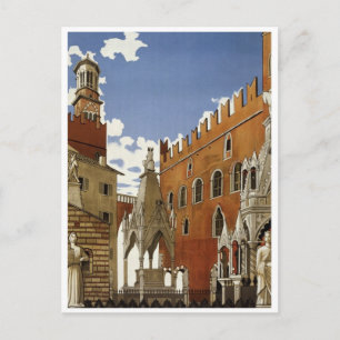 Cartão postal de pôster de viagem Itália antiga