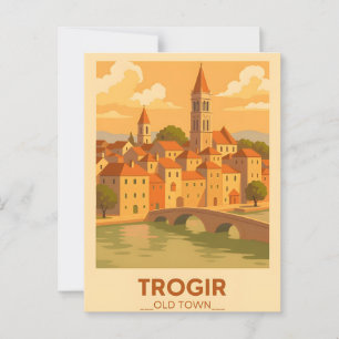 Cartão postal de pôster de viagem vintage de Trogi