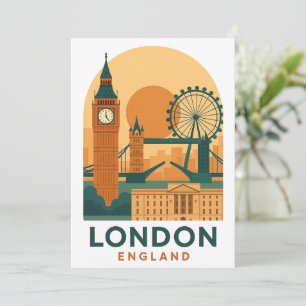Cartão postal de pôster de viagem Vintage Londres