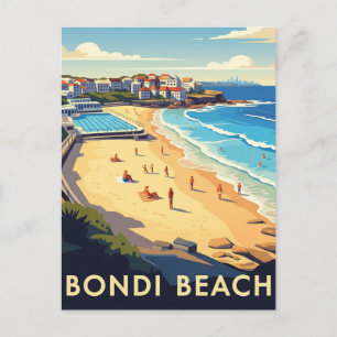 Cartão postal de praia australiana Sydney Bondi
