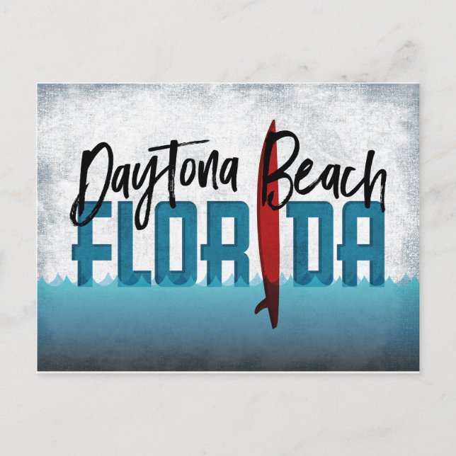 Cartão postal de praia Daytona Flórida Surfboard (Frente)