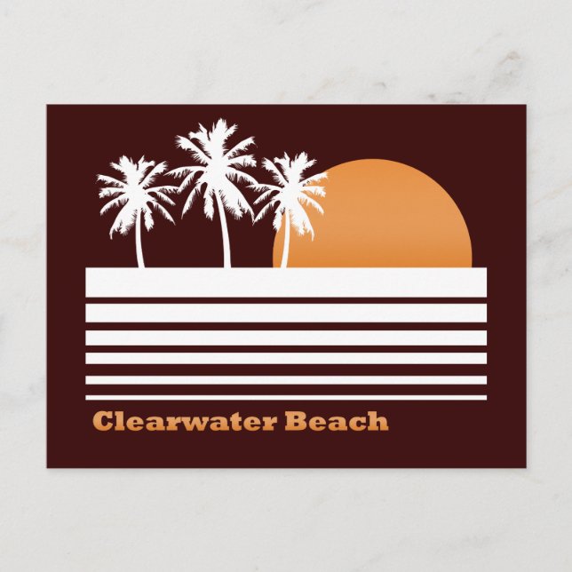 Cartão postal de praia de Clearwater (Frente)