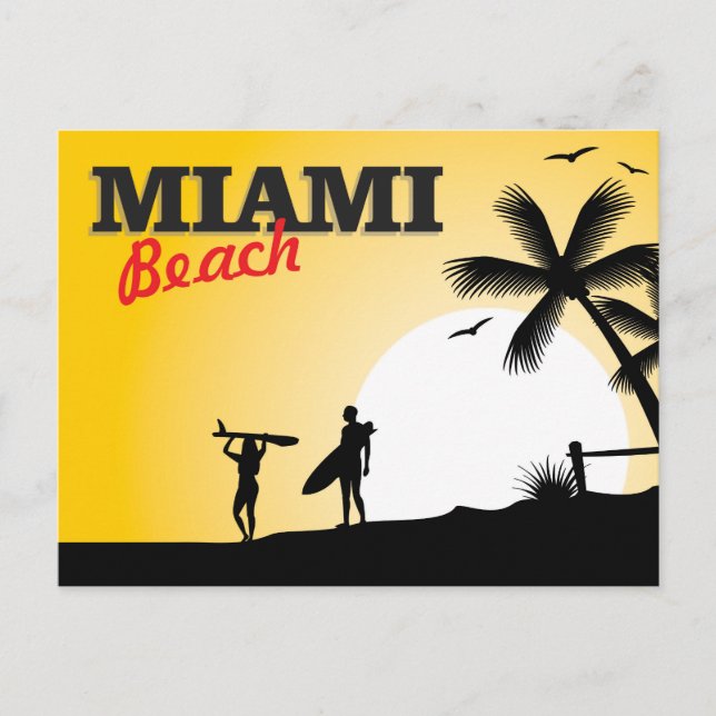 Cartão postal de praia em Miami (Frente)