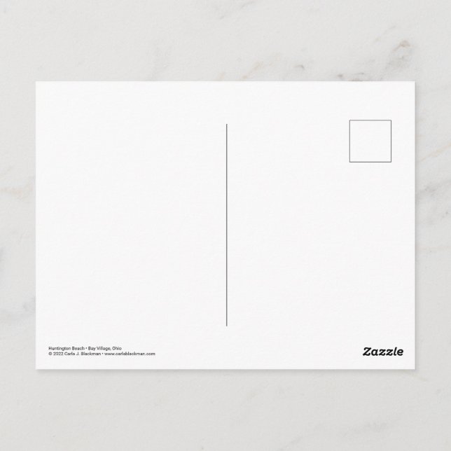 Cartão postal de praia Huntington (Verso)