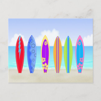 Cartão postal de praia surfboards