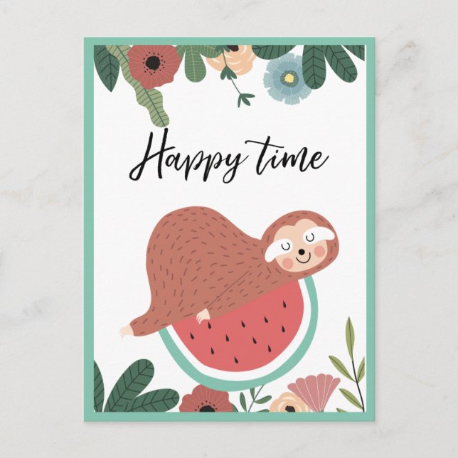 Cartão Postal de Preguiça (Frente)