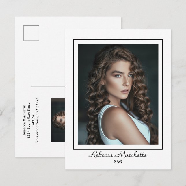 Cartão postal de Promo de Talento do Ator Borderli (Frente/Verso)