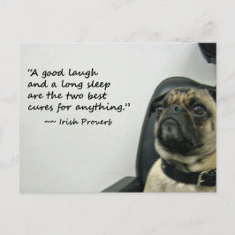 Cartão postal de Pug com Provérbio Irlandês