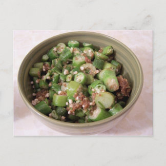 Cartão postal de quiabo frito