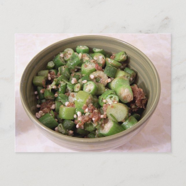 Cartão postal de quiabo frito (Frente)