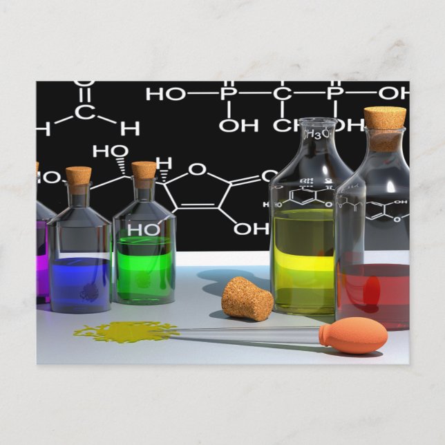 cartão postal de química científica (Frente)