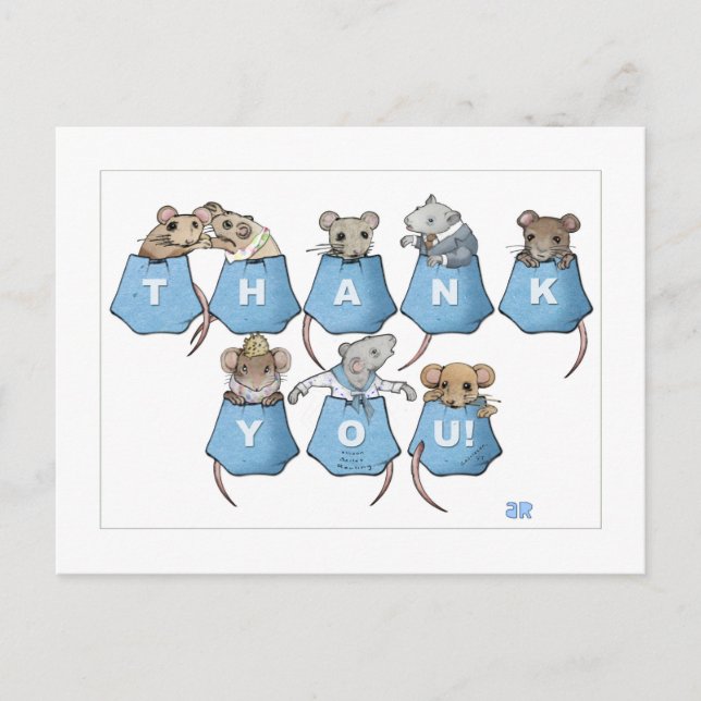 Cartão Postal de Ratos de Bolso Obrigado (Frente)