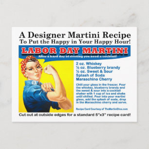 Cartão postal de recebimento de coquetéis Martini 