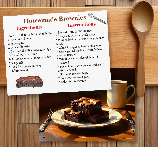 Cartão Postal de Receita de Brownies Caseiros (Criador carregado)