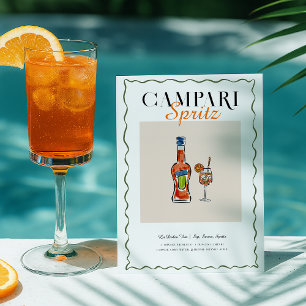 Cartão postal de receita de coquetel Campari Sprit