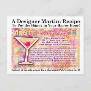 Cartão Postal de Receita de Martini de Manga com A