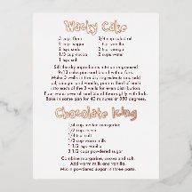 Cartão-postal de receitas de bolos e chocolate sal