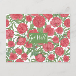 Cartão postal de recuperação com rosa rosa