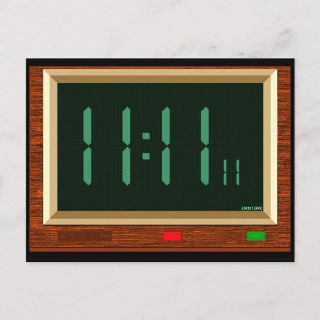 Cartão postal de relógio 11:11 (Frente)