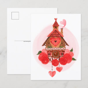 Cartão postal de relógio de namorados