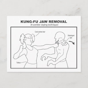 Cartão postal de remoção da mandíbula Kung-Fu